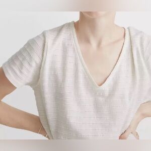 Elegant White V-Neck Women's Top